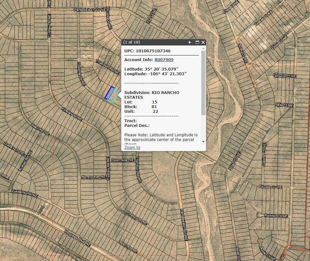 1.19 Acres of Residential Land for Sale in Rio Rancho, New Mexico