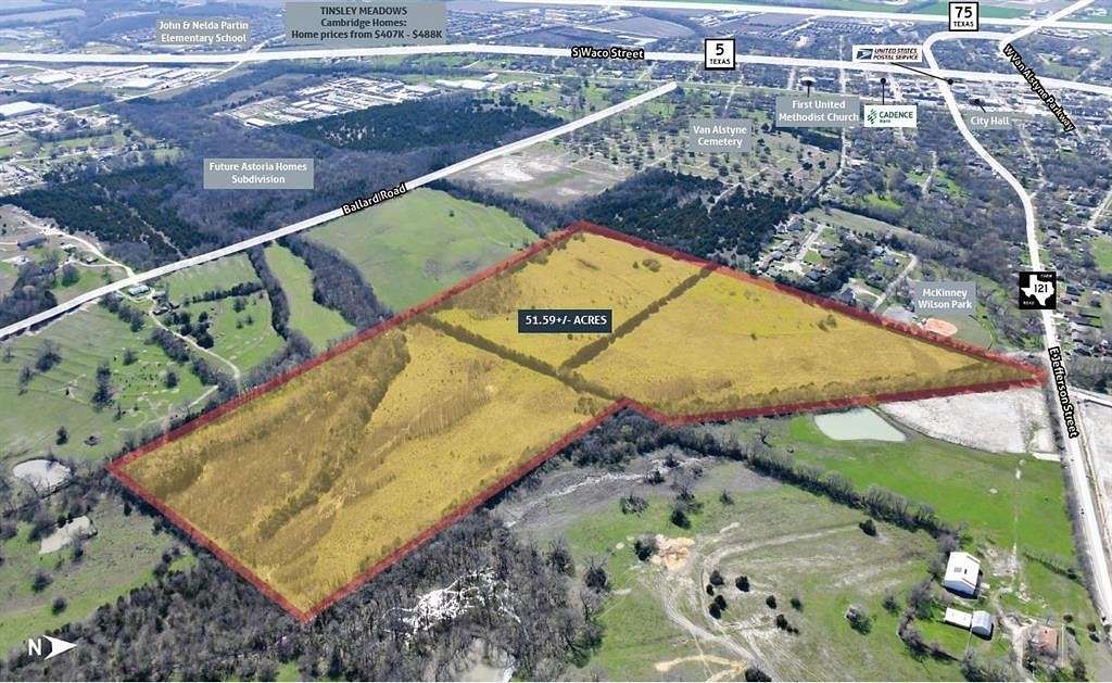 51.6 Acres of Land for Sale in Van Alstyne, Texas