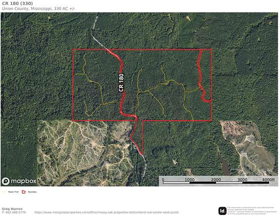 330 Acres of Recreational Land for Sale in New Albany, Mississippi