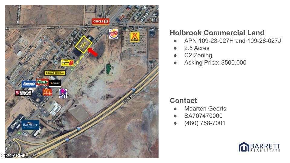1.3 Acres of Commercial Land for Sale in Holbrook, Arizona