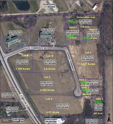 15.3 Acres of Commercial Land for Sale in Churubusco, Indiana