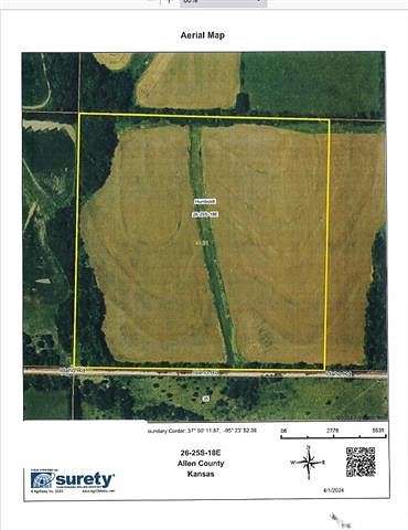 40.5 Acres of Agricultural Land for Sale in Humboldt, Kansas