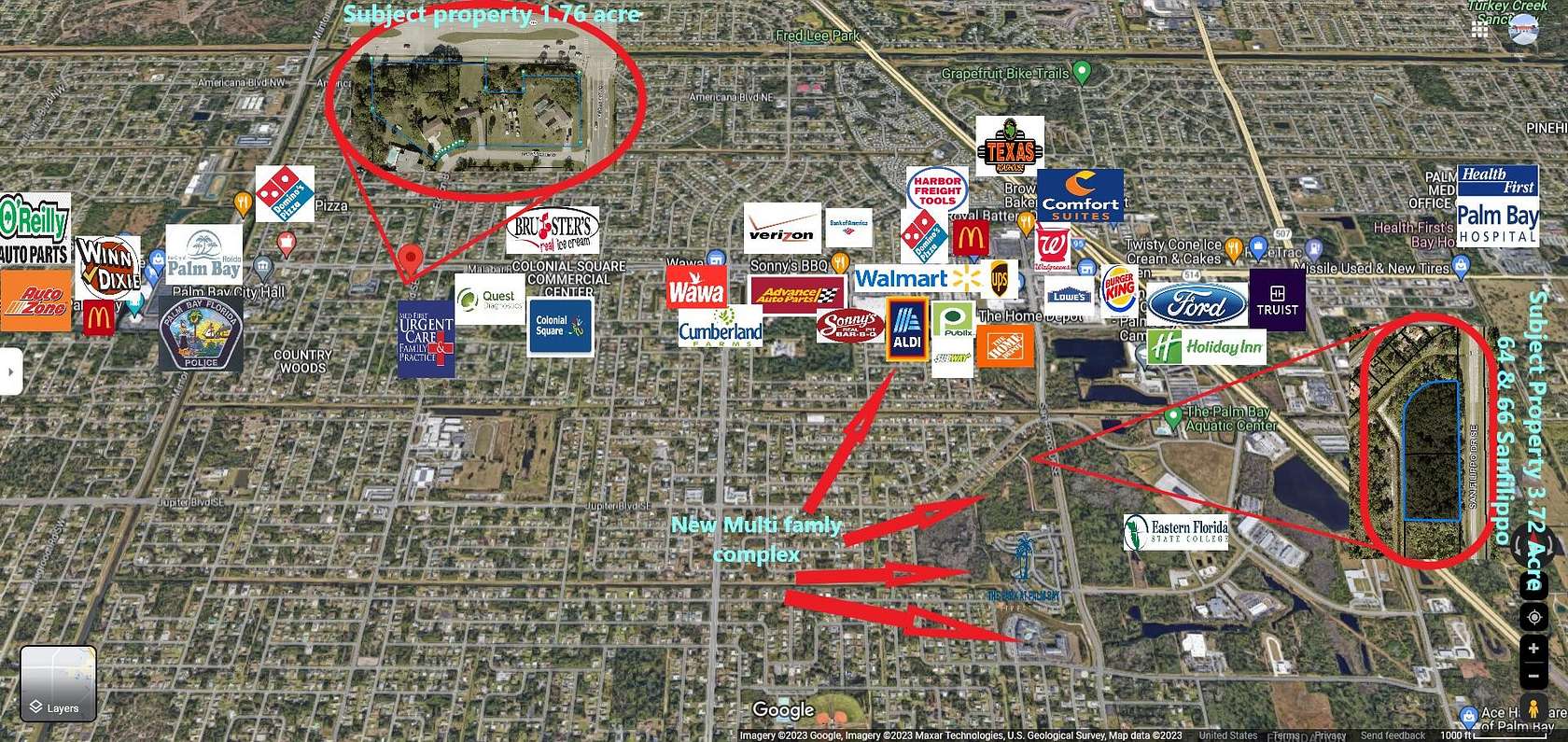 1.9 Acres of Commercial Land for Sale in Palm Bay, Florida