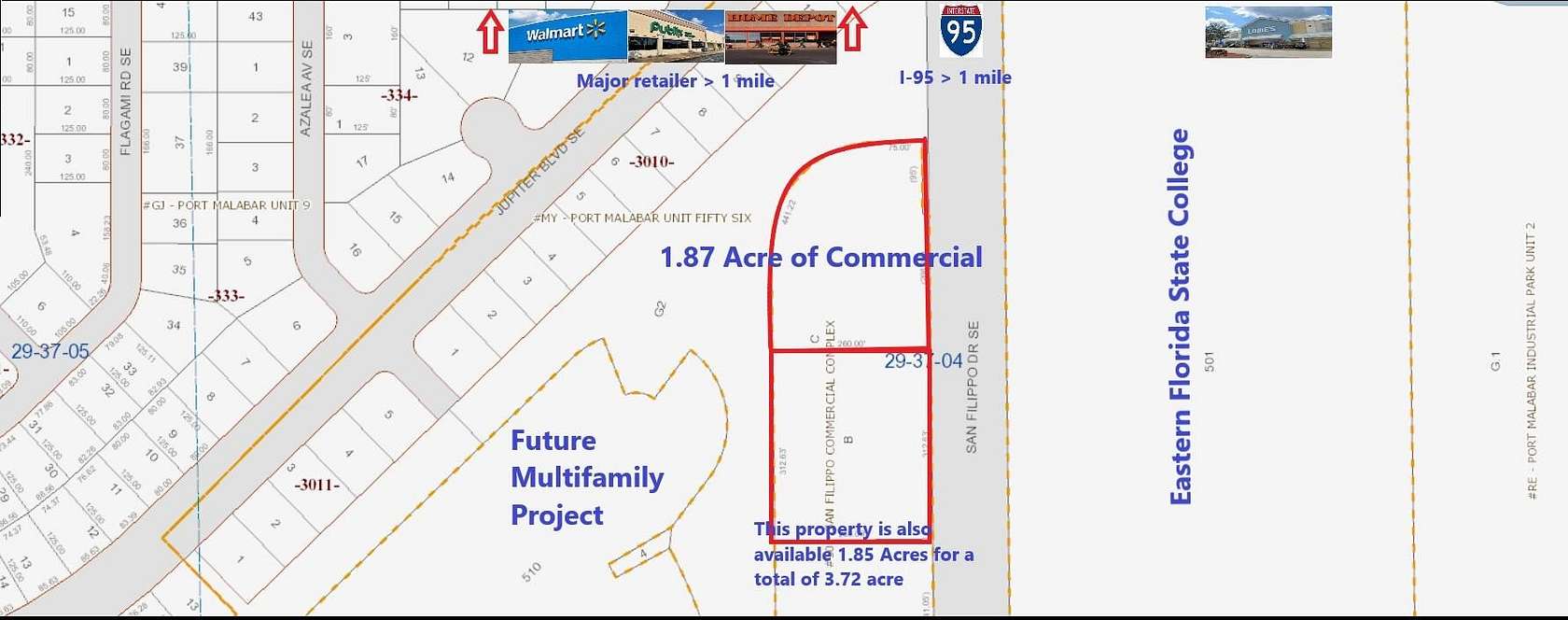 1.87 Acres of Mixed-Use Land for Sale in Palm Bay, Florida