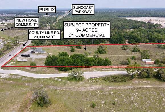 9.5 Acres of Improved Commercial Land for Sale in Spring Hill, Florida