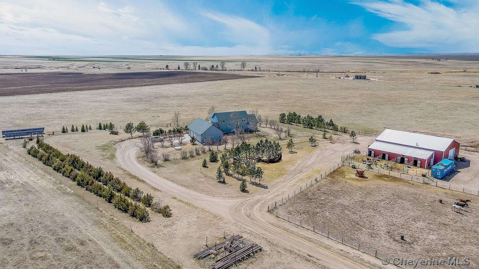 42.8 Acres of Agricultural Land with Home for Sale in Carpenter, Wyoming