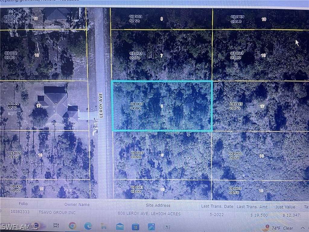 0.5 Acres of Residential Land for Sale in Lehigh Acres, Florida