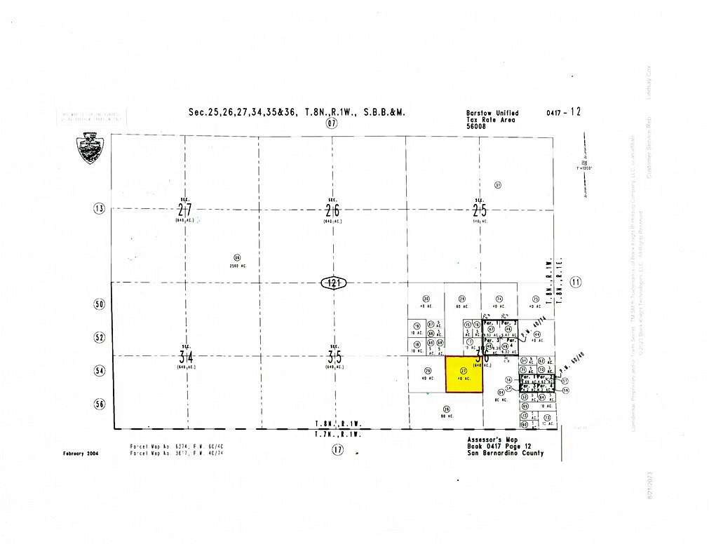 40 Acres of Land for Sale in Barstow, California