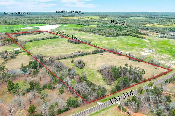 57.7 Acres of Agricultural Land for Sale in Edom, Texas