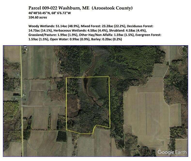 105 Acres of Agricultural Land for Sale in Washburn, Maine