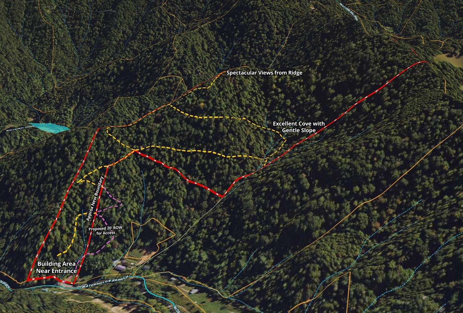 46 Acres of Recreational Land for Sale in Marshall, North Carolina