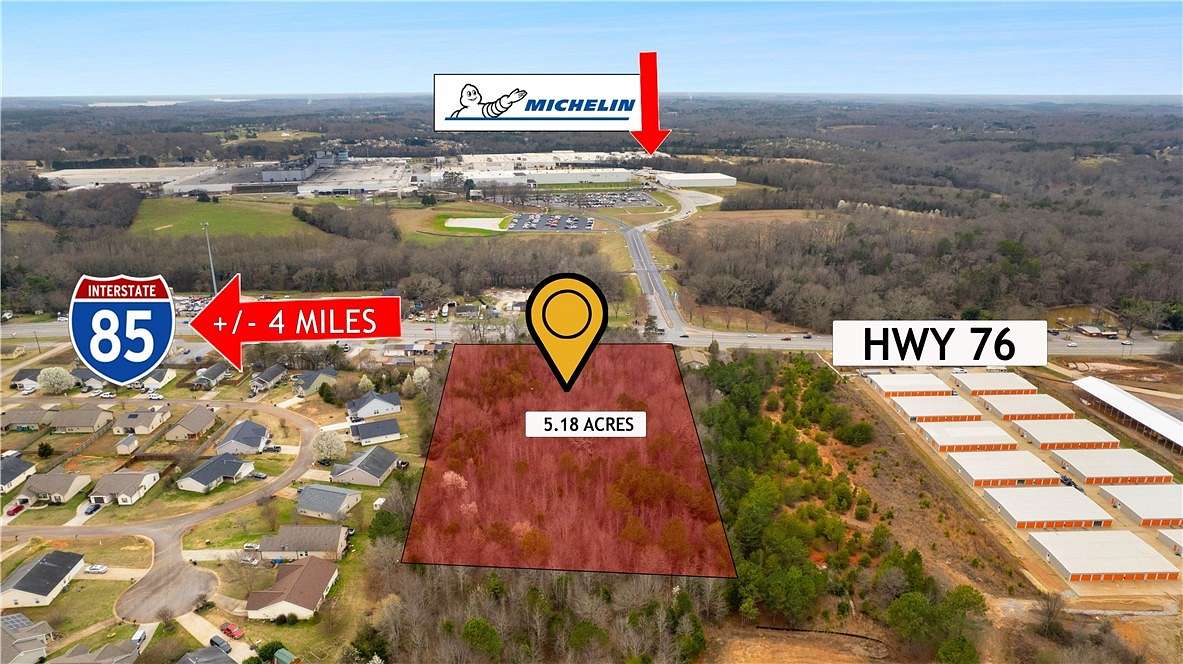 5.18 Acres of Land for Sale in Pendleton, South Carolina