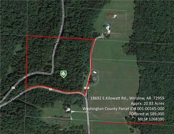 20.8 Acres of Land for Sale in Winslow, Arkansas