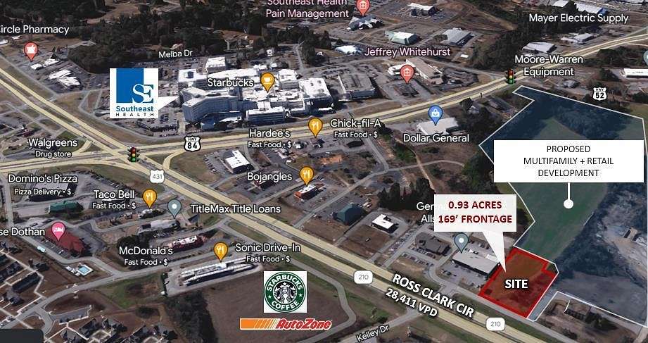 0.93 Acres of Commercial Land for Sale in Dothan, Alabama