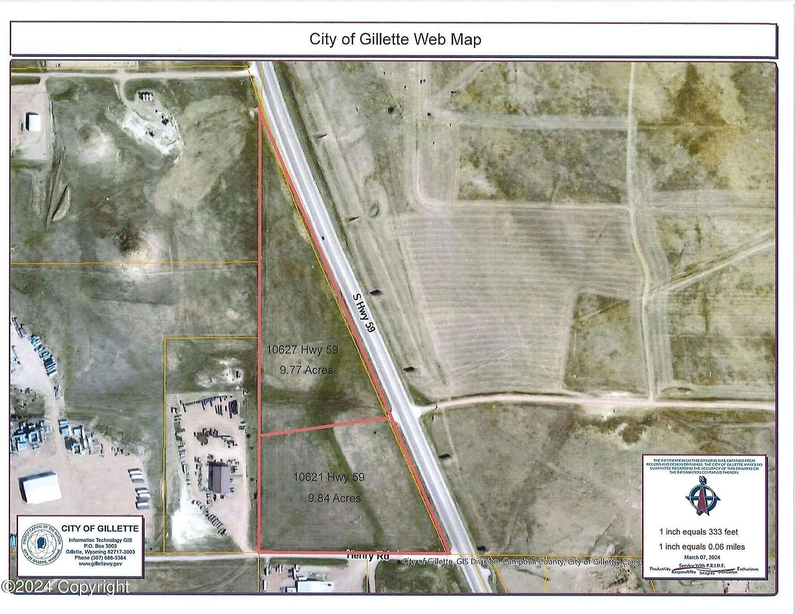 9.8 Acres of Commercial Land for Sale in Gillette, Wyoming
