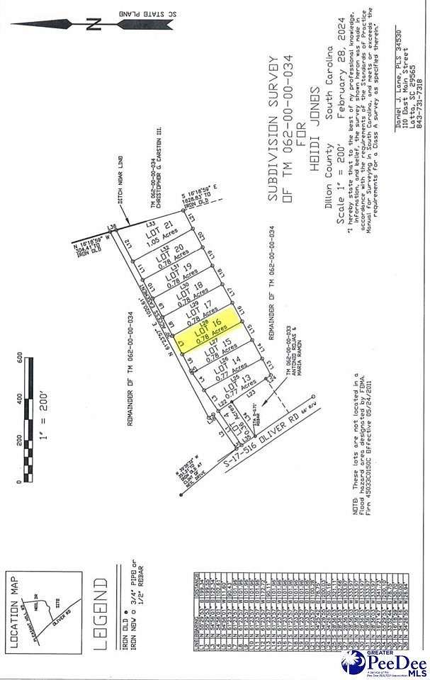 0.78 Acres of Residential Land for Sale in Hamer, South Carolina