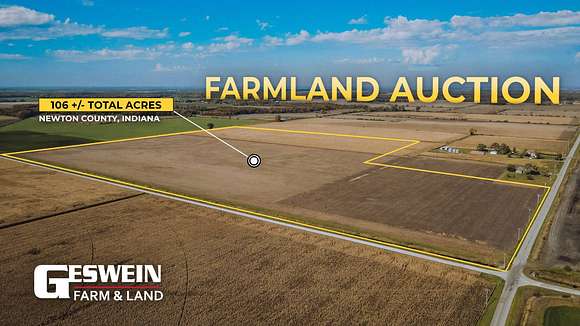 106 Acres of Agricultural Land for Auction in Fair Oaks, Indiana