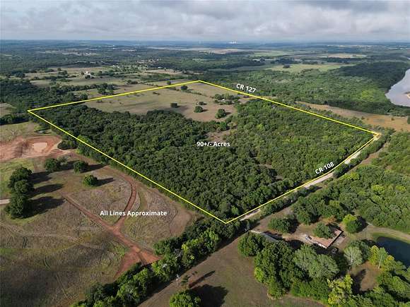 90 Acres of Recreational Land for Sale in Whitesboro, Texas