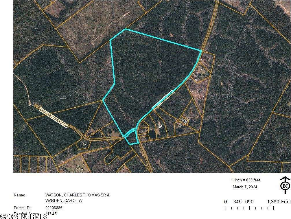 118 Acres of Land for Sale in Carthage, North Carolina