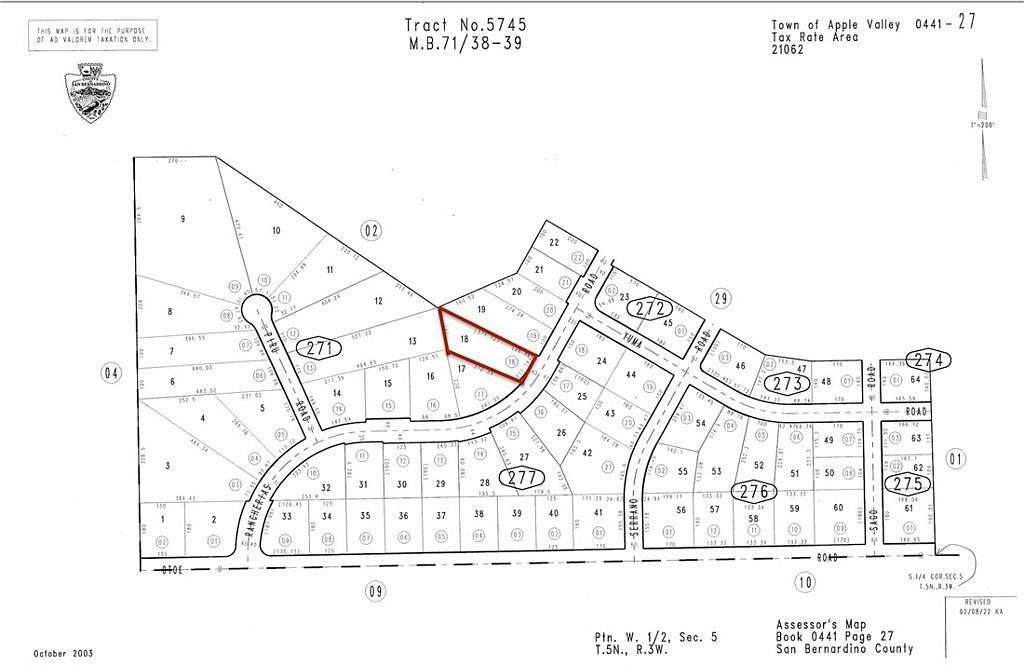 0.76 Acres of Residential Land for Sale in Apple Valley, California