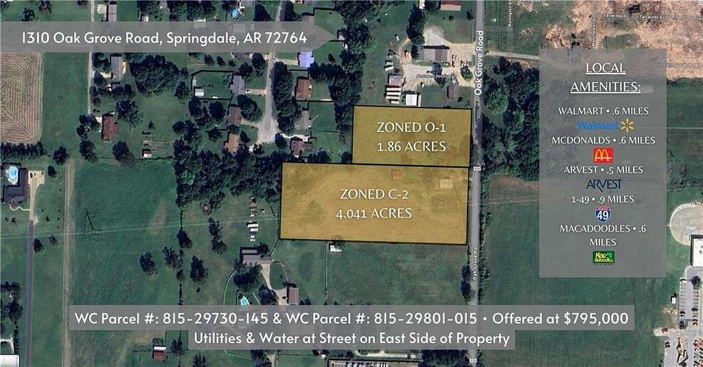 5.9 Acres of Commercial Land for Sale in Springdale, Arkansas