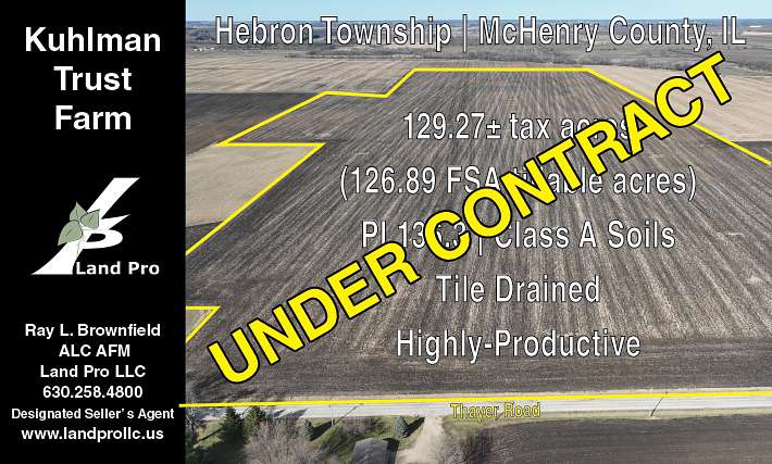 129 Acres of Recreational Land & Farm for Sale in Hebron, Illinois