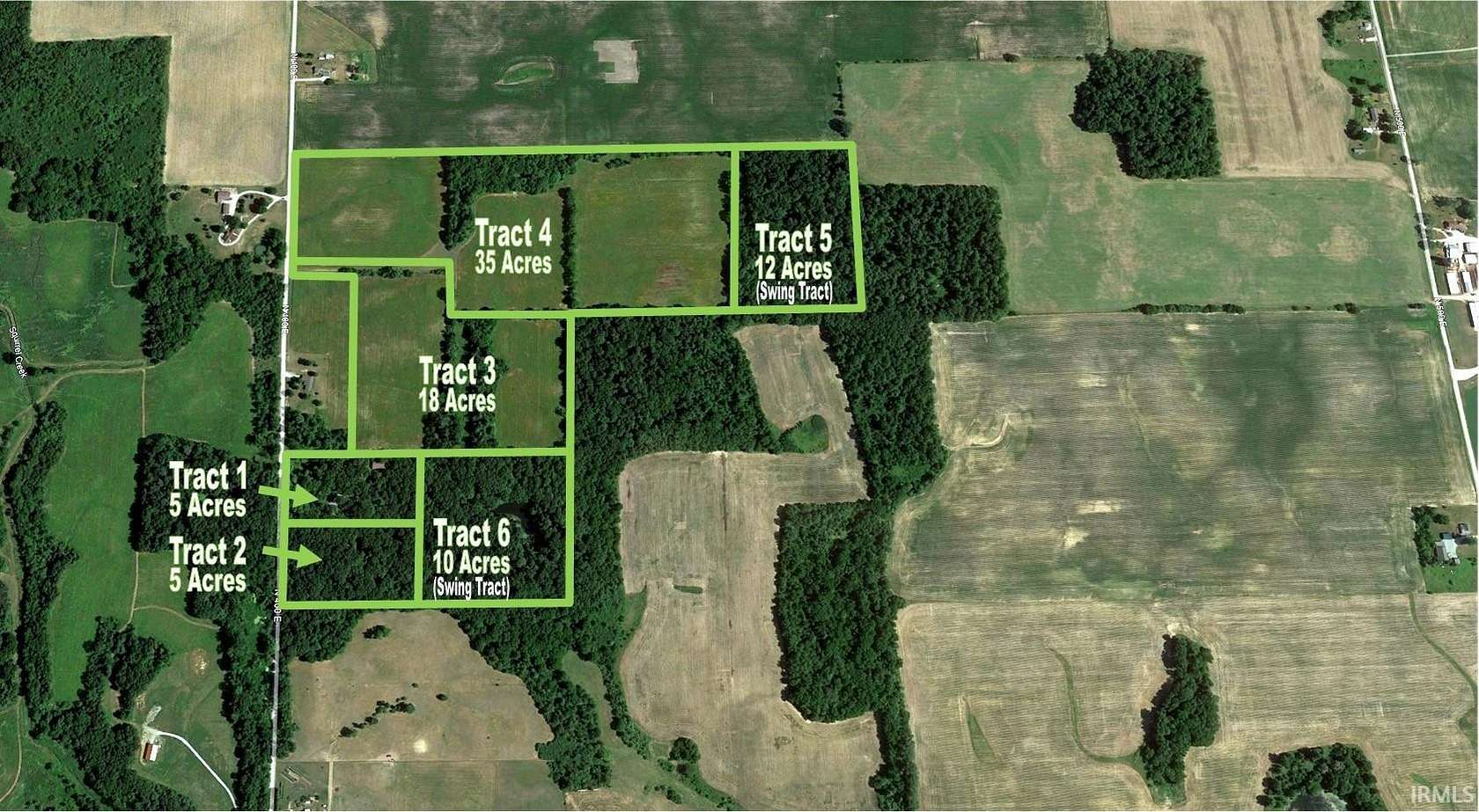 18 Acres of Recreational Land & Farm for Auction in Macy, Indiana