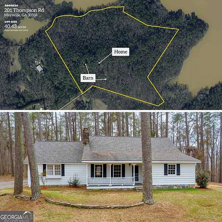 40.4 Acres of Recreational Land with Home for Sale in Maysville, Georgia