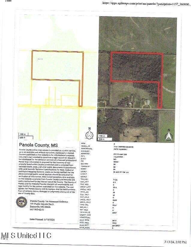 39 Acres of Land for Sale in Batesville, Mississippi