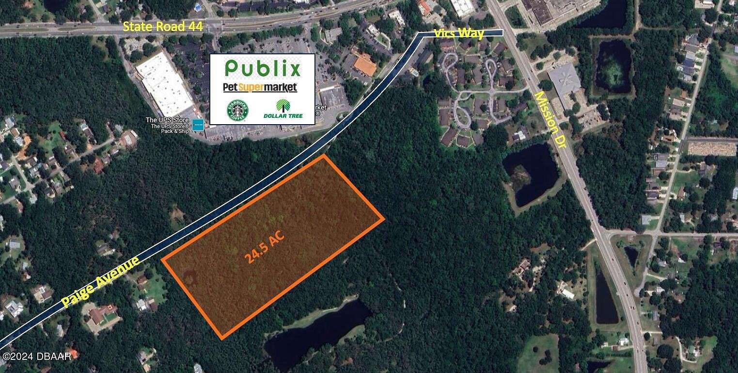 24.5 Acres of Mixed-Use Land for Sale in New Smyrna Beach, Florida