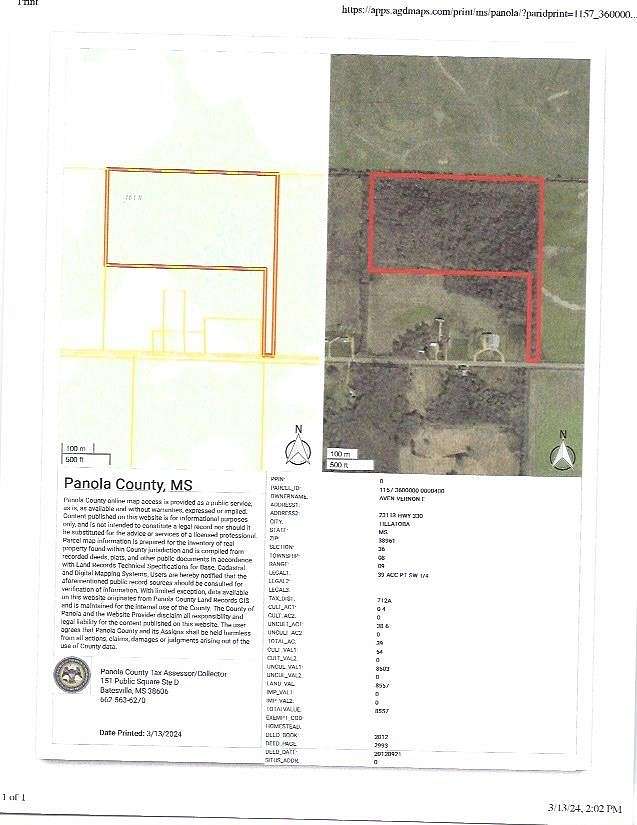 39 Acres of Commercial Land for Sale in Batesville, Mississippi