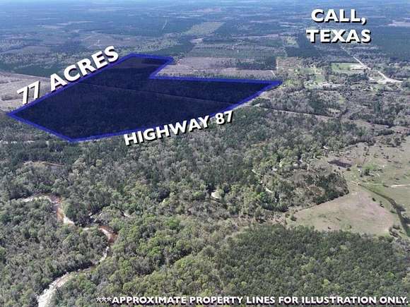 77 Acres of Recreational Land for Sale in Call, Texas
