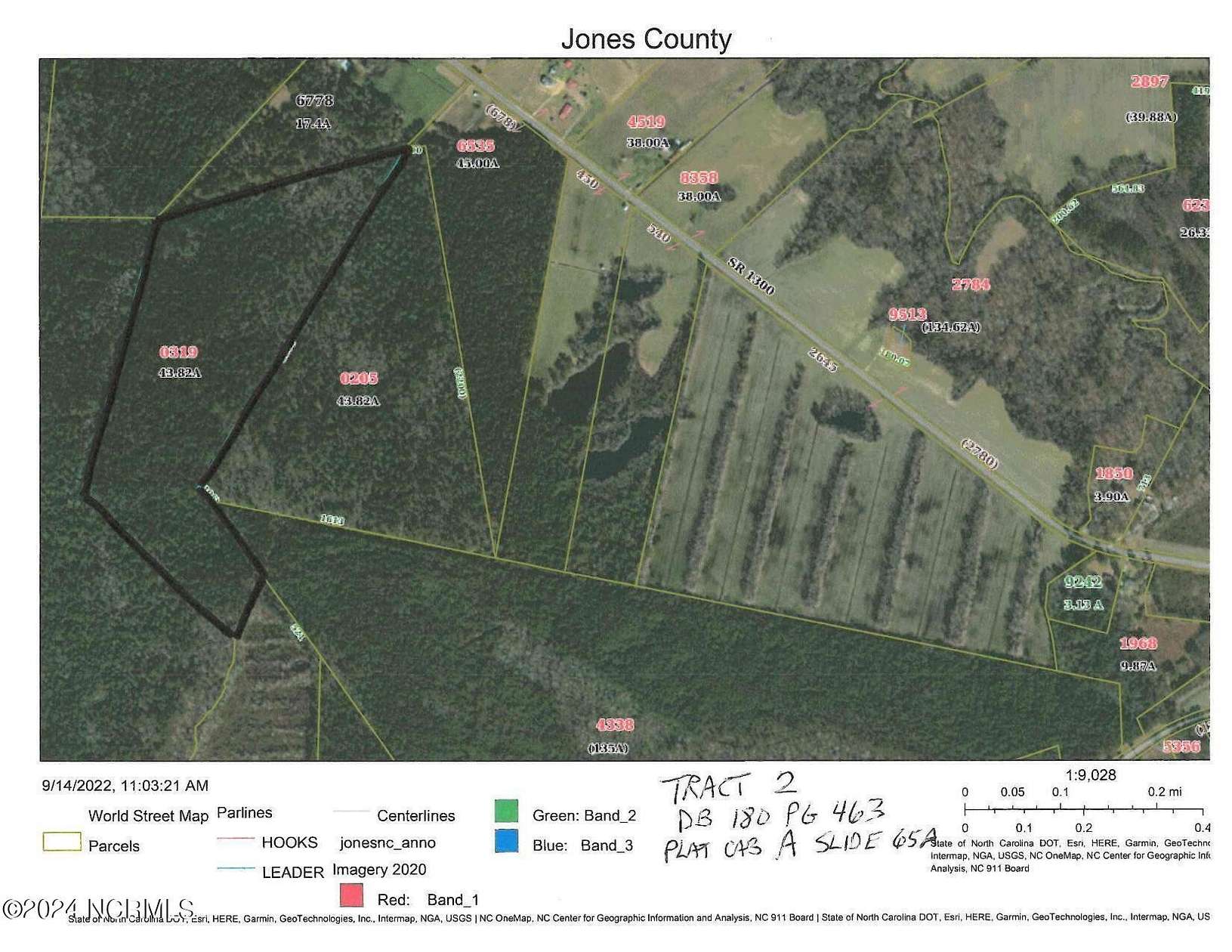 43.8 Acres of Recreational Land for Sale in Trenton, North Carolina