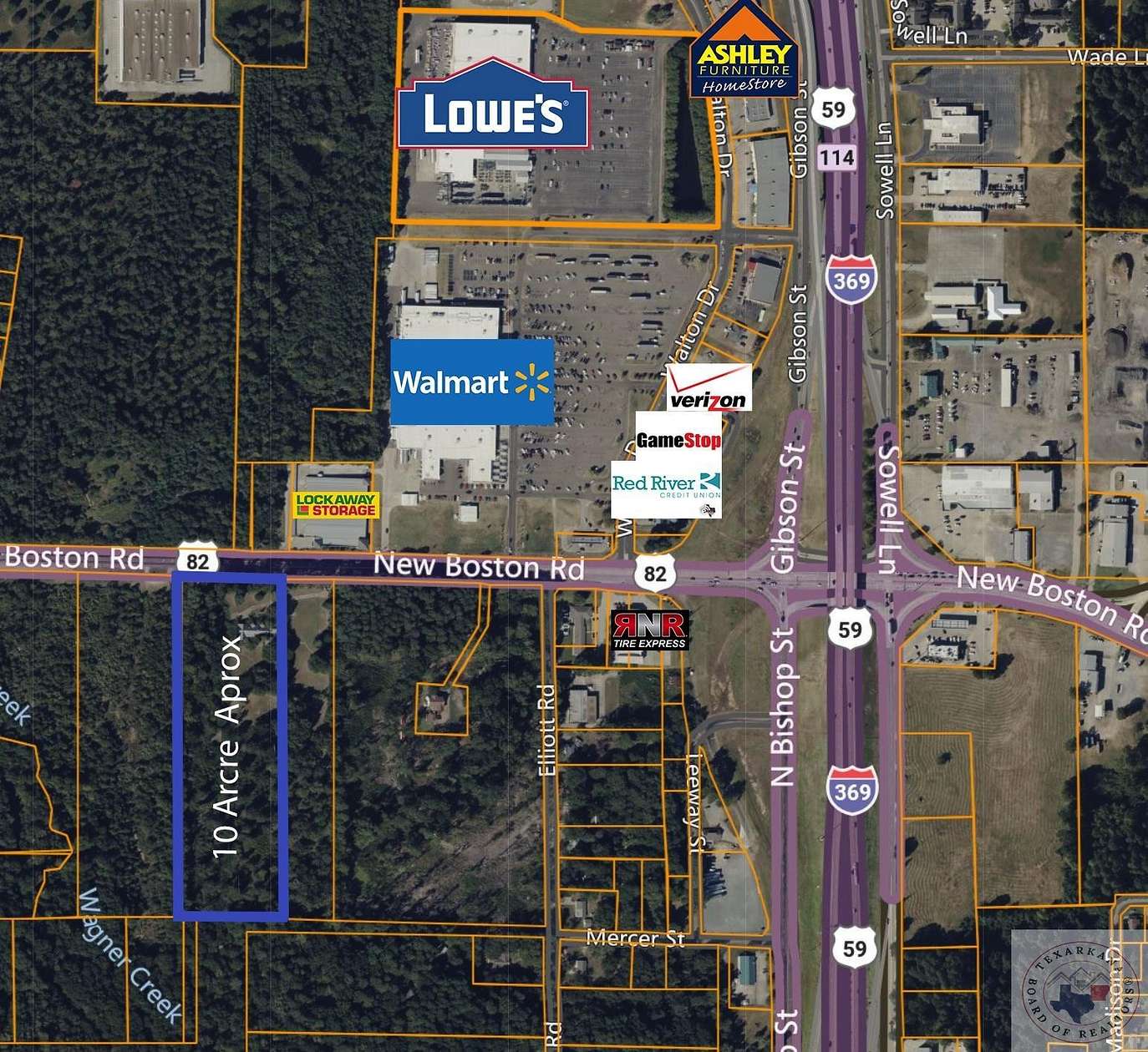 10 Acres of Commercial Land for Sale in Texarkana, Texas