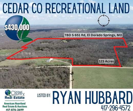 123 Acres of Land for Sale in El Dorado Springs, Missouri