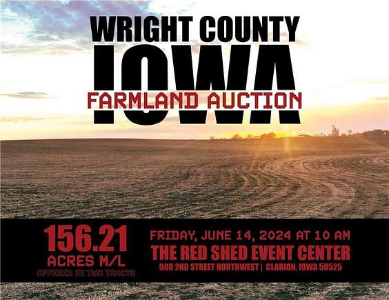 156 Acres of Agricultural Land for Auction in Clarion, Iowa
