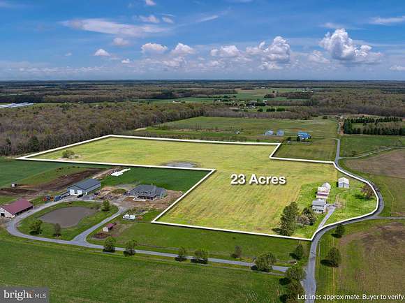 23 Acres of Agricultural Land with Home for Sale in Felton, Delaware