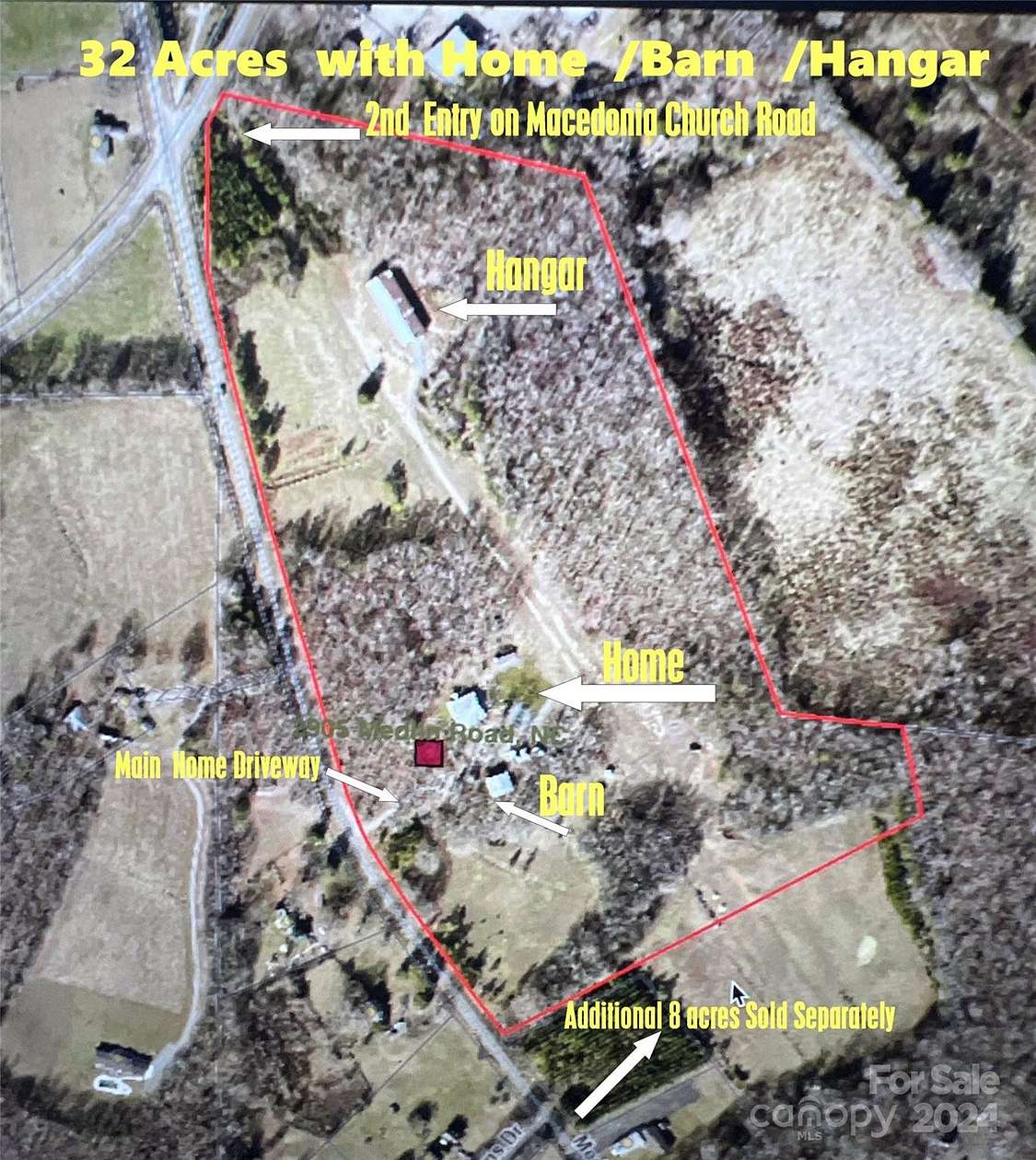 32 Acres of Agricultural Land with Home for Sale in Monroe, North Carolina