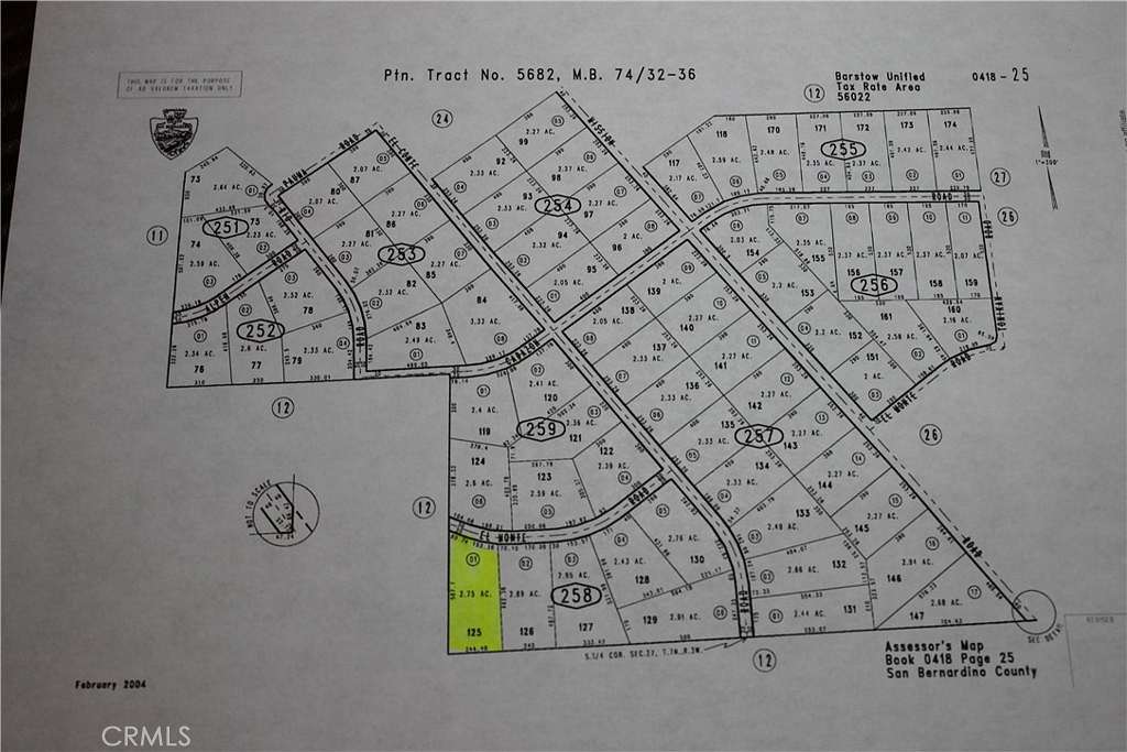 2.75 Acres of Land for Sale in Barstow, California