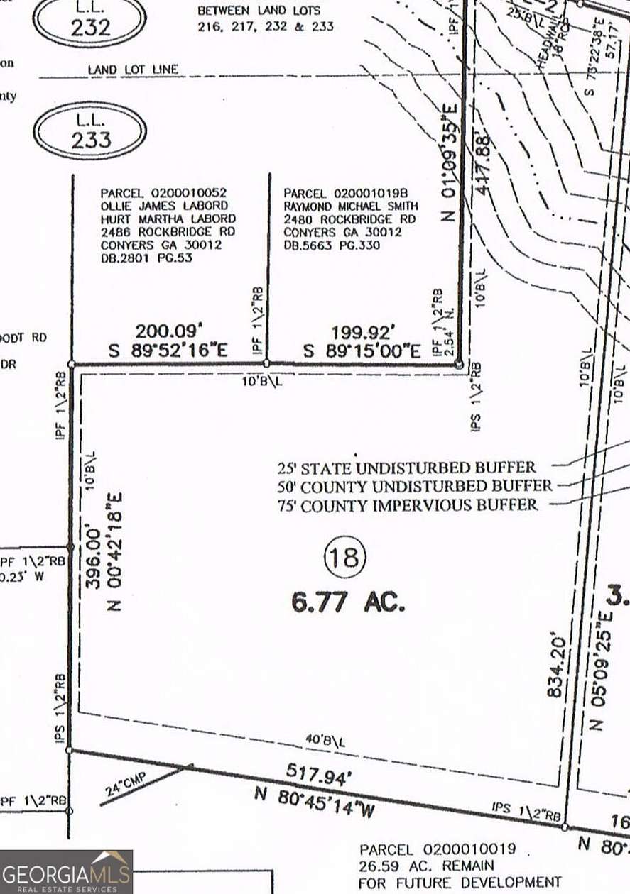 6.8 Acres of Residential Land for Sale in Conyers, Georgia