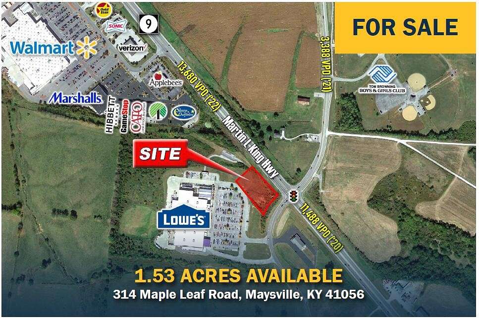 1.5 Acres of Commercial Land for Sale in Maysville, Kentucky