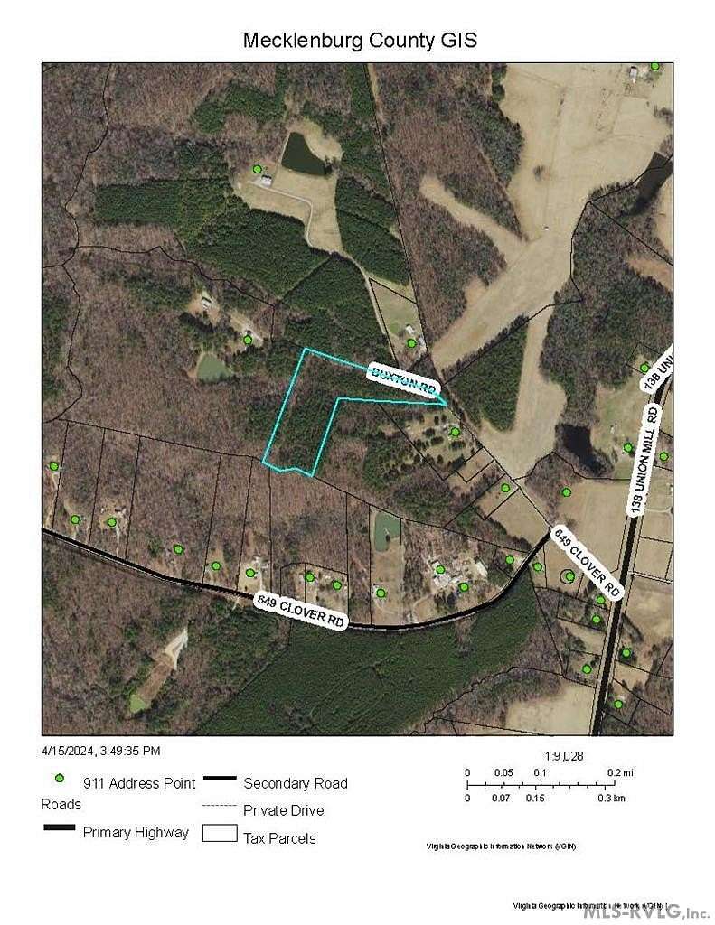 9.2 Acres of Residential Land for Sale in Brodnax, Virginia