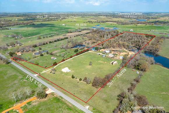 26.1 Acres of Land with Home for Sale in Athens, Texas