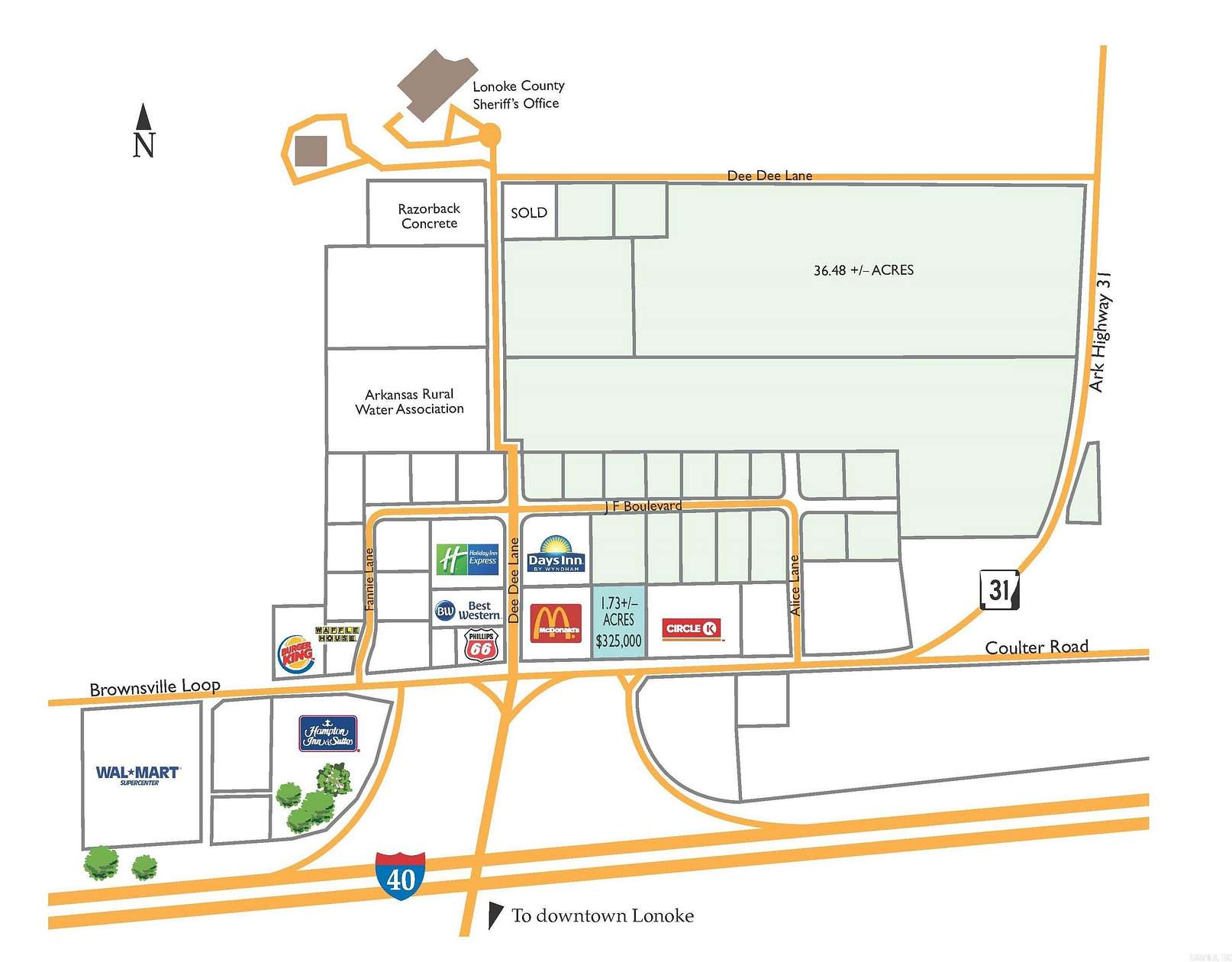 0.96 Acres of Commercial Land for Sale in Lonoke, Arkansas