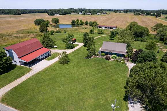 13.29 Acres of Recreational Land with Home for Sale in Monroe City, Indiana