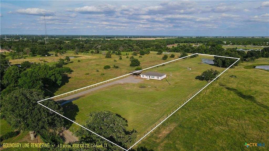 4 Acres of Residential Land with Home for Sale in Caldwell, Texas