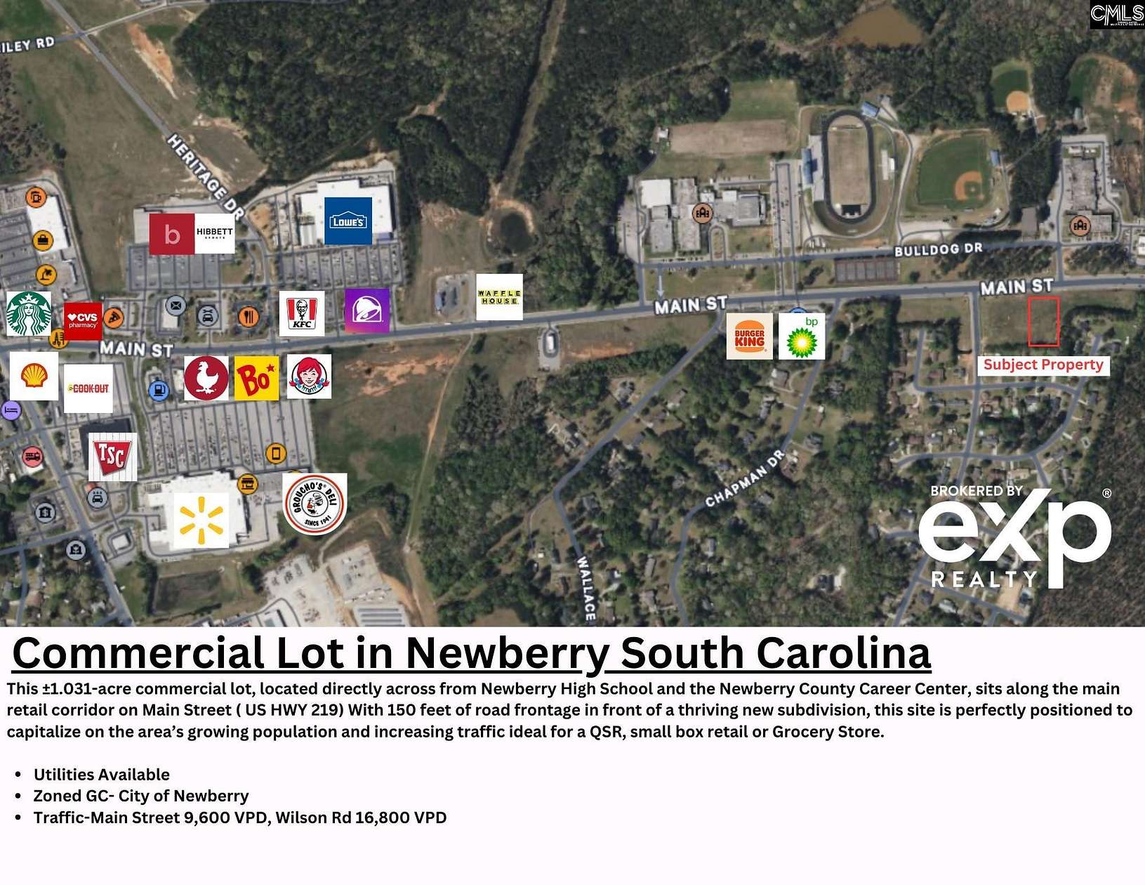 1 Acre of Mixed-Use Land for Sale in Newberry, South Carolina