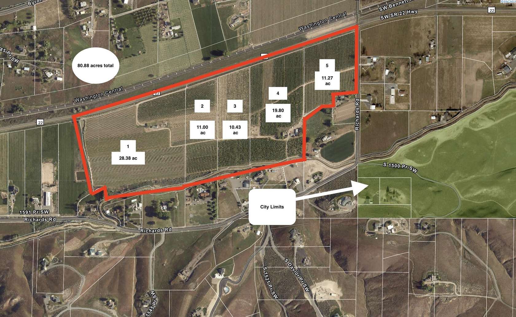 80.9 Acres of Agricultural Land for Sale in Prosser, Washington