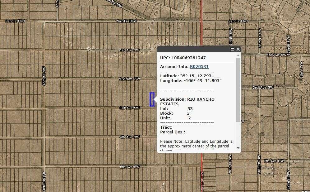 0.5 Acres of Land for Sale in Rio Rancho, New Mexico