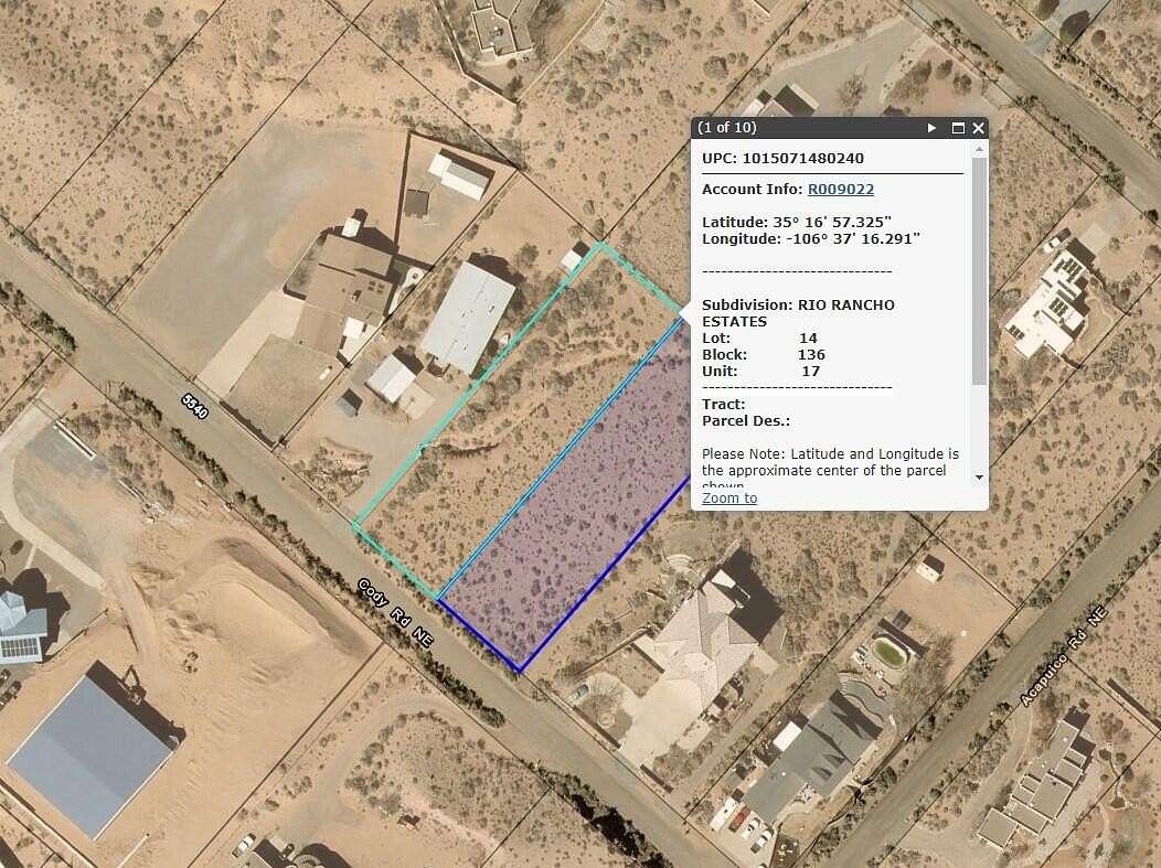 1 Acre of Residential Land for Sale in Rio Rancho, New Mexico